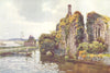 Ruins of Norman House, Christchurch. Dorset. By Ernest Haslehust 1920 print