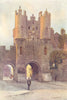 Micklegate Bar. York. By Ernest Haslehust 1920 old antique print picture