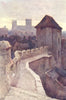 Fishergate Postern from the walls. York. By Ernest Haslehust 1920 old print