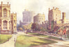 The Lower Ward, Windsor Castle. Berkshire. Ernest Haslehust 1920 old print