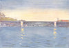 PARIS. Afternoon on the Seine 1909 old antique vintage print picture