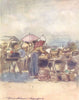 PARIS. In the Market 1909 old antique vintage print picture