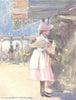PARIS. At the Neuilly Flower Market 1909 old antique vintage print picture