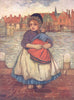 NETHERLANDS. Overijssel. A girl with a doll; Volendam 1904 old antique print