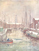 NETHERLANDS. Groningen. A Groningen Canal in early winter 1904 old print