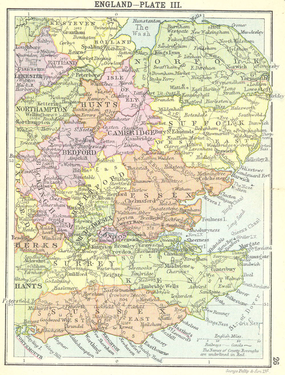 ENGLAND. England-Plate III; Small map 1912 old antique vintage plan chart