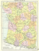 FRANCE. France-Plate III; Small map 1912 old antique vintage plan chart