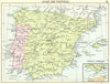 SPAIN. Spain and Portugal; Inset map of Strait of Gibraltar; Small map 1912