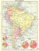 SOUTH AMERICA. South America; Small map 1912 old antique plan chart