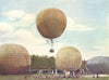 LONDON. Balloons at Ranelagh in stages of inflation before a race 1930 print