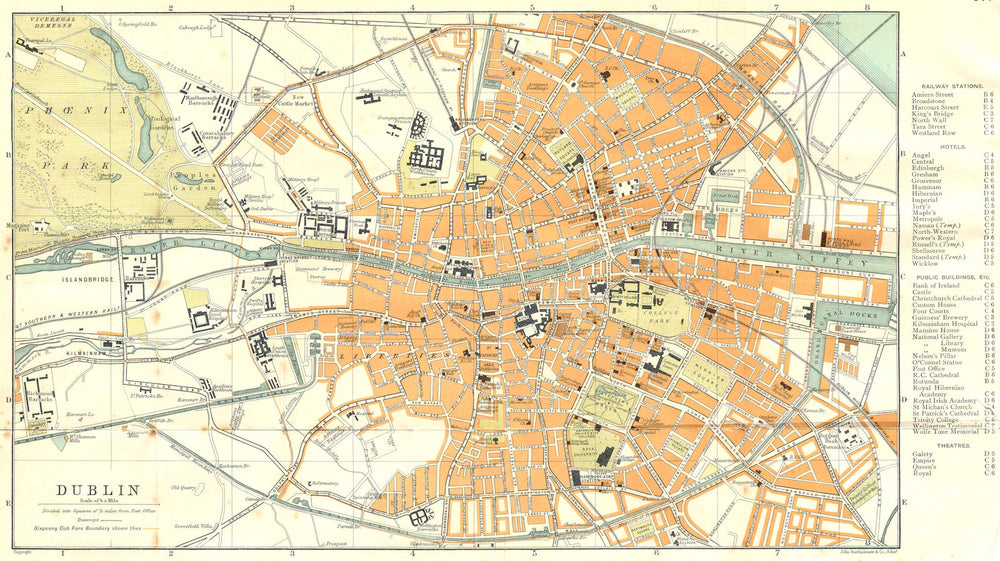 IRELAND. Dublin 1906 old antique vintage map plan chart