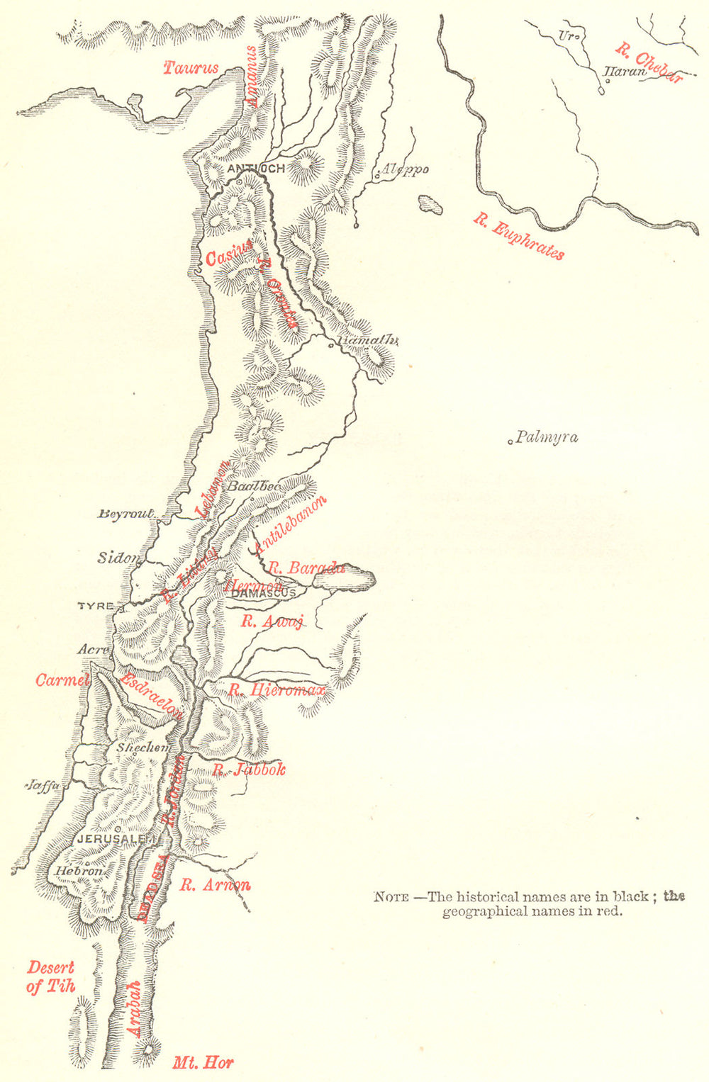 SYRIA. Sketch-Map of Syria 1883 old antique vintage plan chart