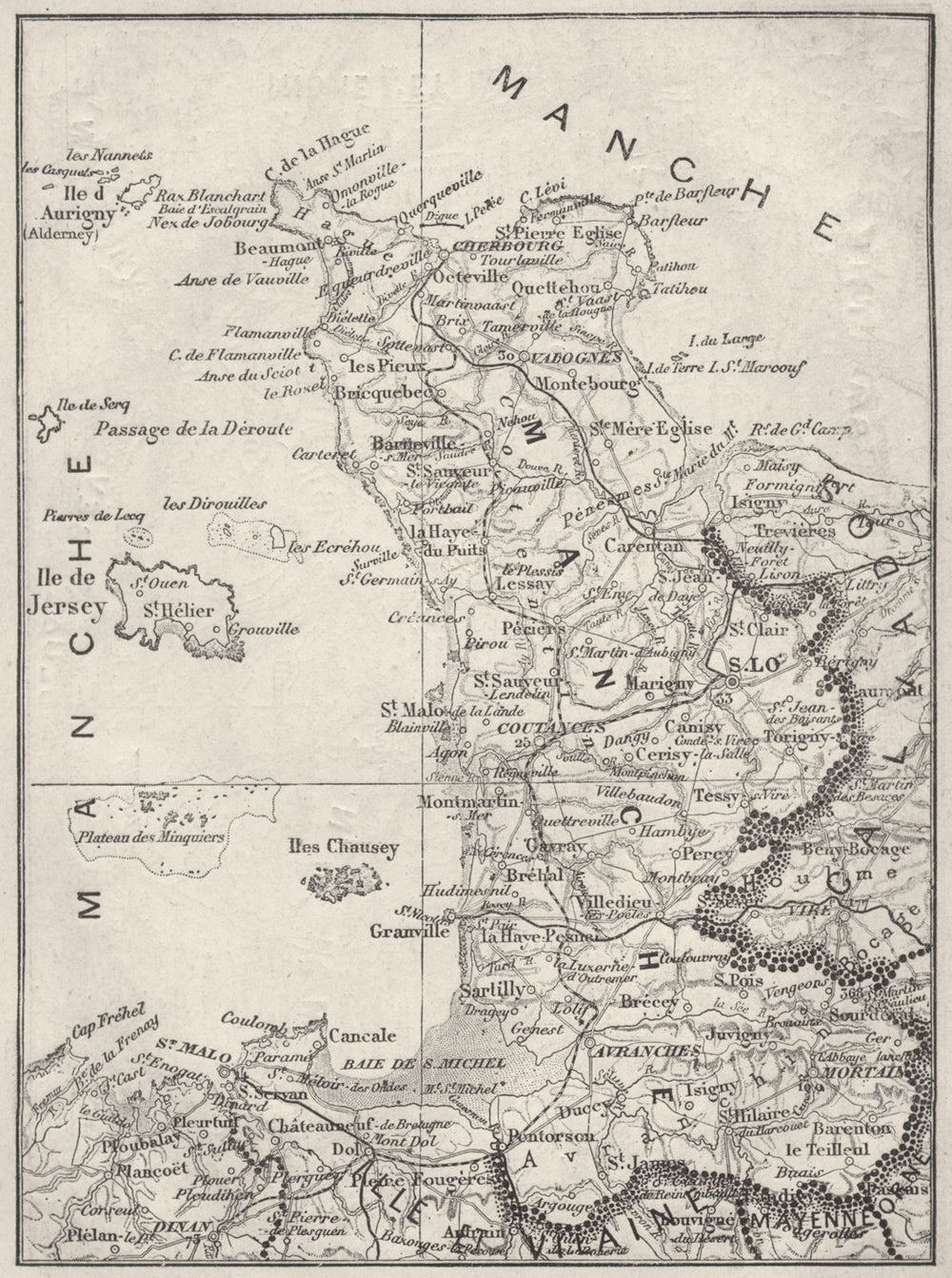 MANCHE. Manche 1878 old antique vintage map plan chart