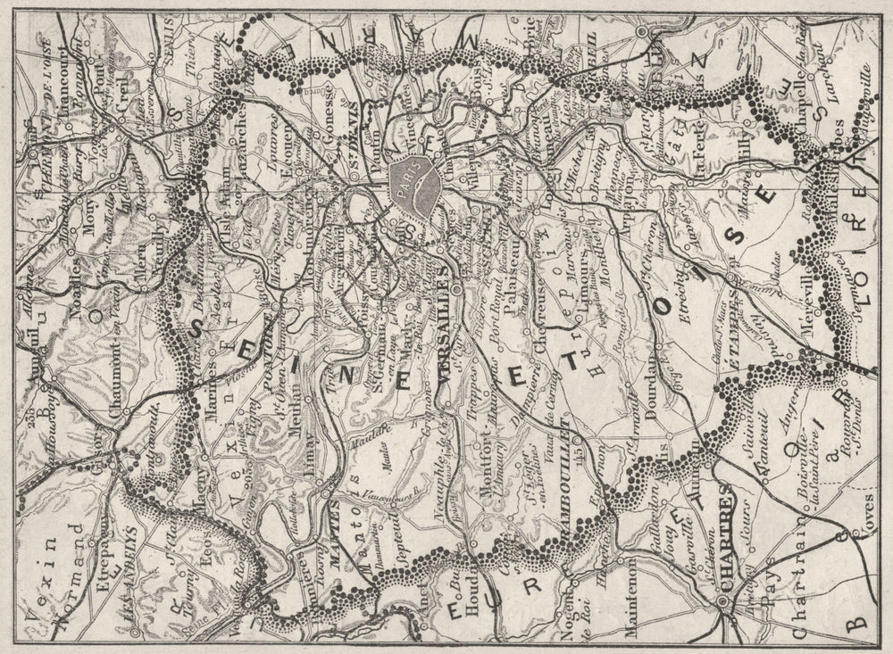 FRANCE. Seine-et-Oise 1878 old antique vintage map plan chart