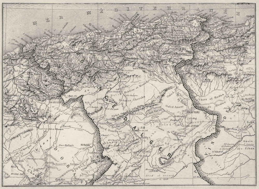 ALGERIA. Province D'Alger 1878 old antique vintage map plan chart