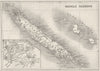 PACIFIC ISLANDS. Nouvelle-Caledonie; Inset map of Noumea 1878 old antique