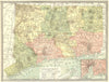CONNECTICUT state map. New Haven city plan 1907 old antique chart