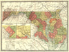 MARYLAND & DELAWARE state map. District of Columbia. Baltimore environs 1907