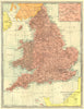 England and Wales. Inset Map of London and Vicinity 1907 old antique chart