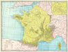FRANCE without Alsace & Lorraine. Paris environs 1907 old antique map chart