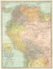 AMAZONIA & ANDEAN STATES Colombia Venezuela Ecuador Peru Bolivia Brazil 1907 map