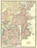 BOSTON town/city plan. Downtown CBD. Breed's Island. Massachusetts 1907 map