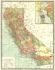 CALIFORNIA state map. Counties. San Francisco Bay 1907 old antique chart