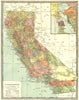 CALIFORNIA state map. Counties. San Francisco Bay 1907 old antique chart