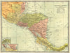 CENTRAL AMERICA British Honduras Panama Nicaragua Canal Guatemala 1907 old map
