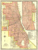 CHICAGO town/city plan. Downtown Loop. Illinois 1907 old antique map chart