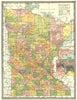 MINNESOTA state map. Counties. Inset Minneapolis & St Paul environs 1907