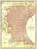 MILWAUKEE town/city plan. Wisconsin 1907 old antique vintage map chart