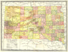 SOUTH DAKOTA state map. Counties 1907 old antique vintage plan chart
