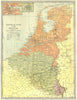 NETHERLANDS BELGIUM & LUXEMBOURG. Amsterdam & Brussels inset 1907 old map