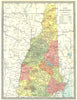 NEW HAMPSHIRE state map. Counties 1907 old antique vintage plan chart