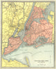NEW YORK CITY town plan. Manhattan Brooklyn Queens Bronx Staten Island 1907 map