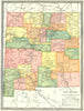 NEW MEXICO state map. Counties 1907 old antique vintage plan chart