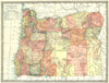 OREGON state map. Counties 1907 old antique vintage plan chart