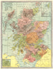 SCOTLAND showing counties 1907 old antique vintage map plan chart