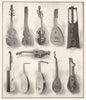 FRANCE. Alto viol Baryton Pochette Amour Mandora guitar Harp Lute Theorbo 1907