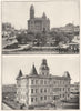 TEXAS. San Antonio; 1 Court House & Main Plaza; 2 city Hall-Military 1907
