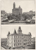 TEXAS. San Antonio; 1 Court House & Main Plaza; 2 city Hall-Military 1907