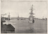 OREGON. River front of Portland 1907 old antique vintage print picture