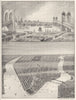 NEW YORK. Brooklyn bridge; east river; Bird's eye view 1907 old antique print