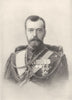 RUSSIA. Nicholas II, Czar of Russia 1907 old antique vintage print picture
