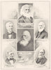 POETS. Longfellow; Holmes; Bryant; Whittier; Emerson; Lowell 1907 old print