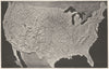 USA. Relief map US, Modeled, S Survey 1907 old antique vintage plan chart