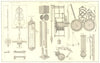 DECORATIVE. Clock Work 1907 old antique vintage print picture