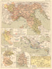 ITALIA. Imperatori Svevi matilde Genova Venezia Giovanni Acri Milano 1889 map