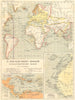 SCOPERTE GEOGRAFICHE. Normanni, Italiani, Portoghesi, Spagnoli; Indie 1889 map